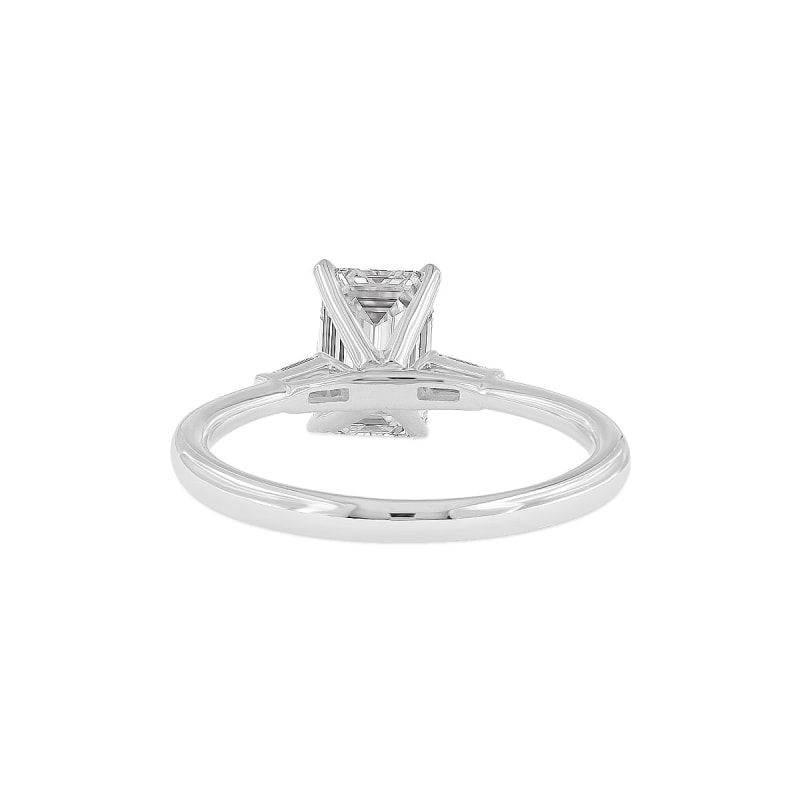 Thumbnail of Certified Lab Grown Radiant Cut Diamond Three Stone With Tapered Baguettes In White Gold image