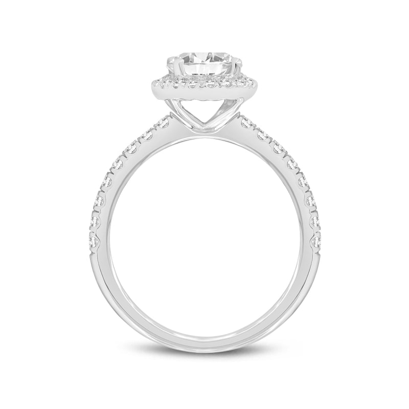 Thumbnail of Certified Round Shape Lab Grown Diamond Halo Ring In White Gold image