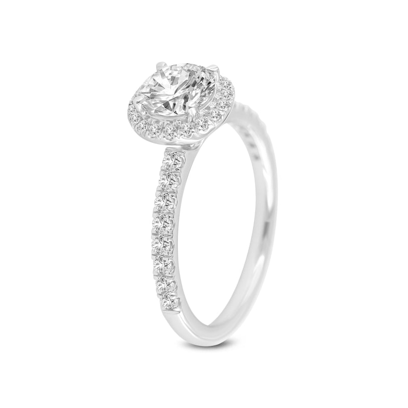 Thumbnail of Certified Round Shape Lab Grown Diamond Halo Ring In White Gold image