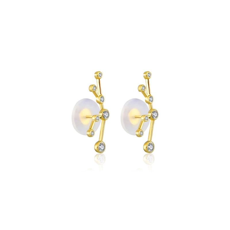 Thumbnail of Taurus Zodiac Constellation Earring 18K Yellow Gold & Diamond image