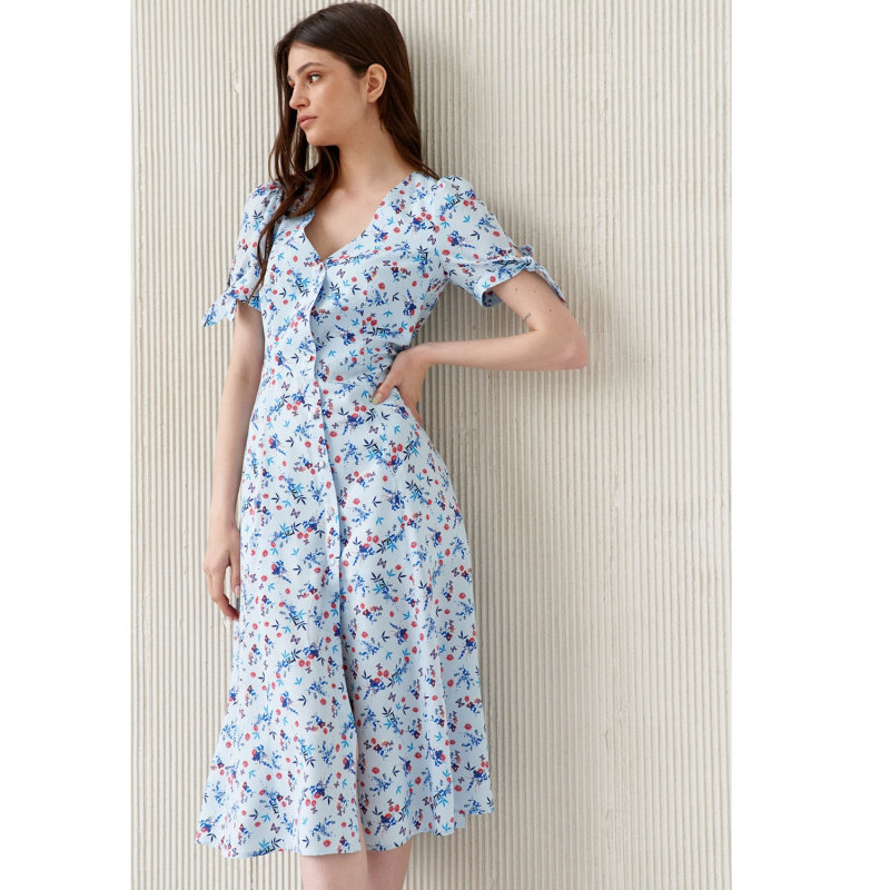 Thumbnail of V-Neck Midi Dress In Floral B image