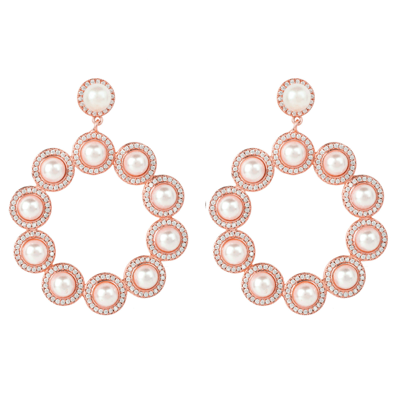 Thumbnail of The Gatsby Pearl Earrings Rosegold image