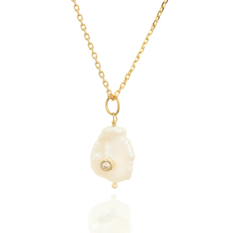 Thumbnail of Real Pearl & Stone Necklace image