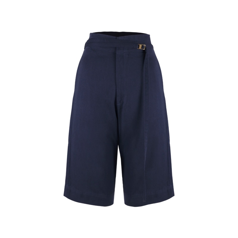 Thumbnail of Florence Organic Cotton Twill Bermuda Shorts In Summer Night Blue image