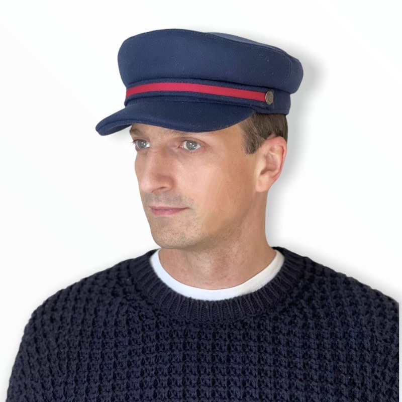 Thumbnail of Skippers Admiral, Sailor Hat In rich navy Duffel wool image