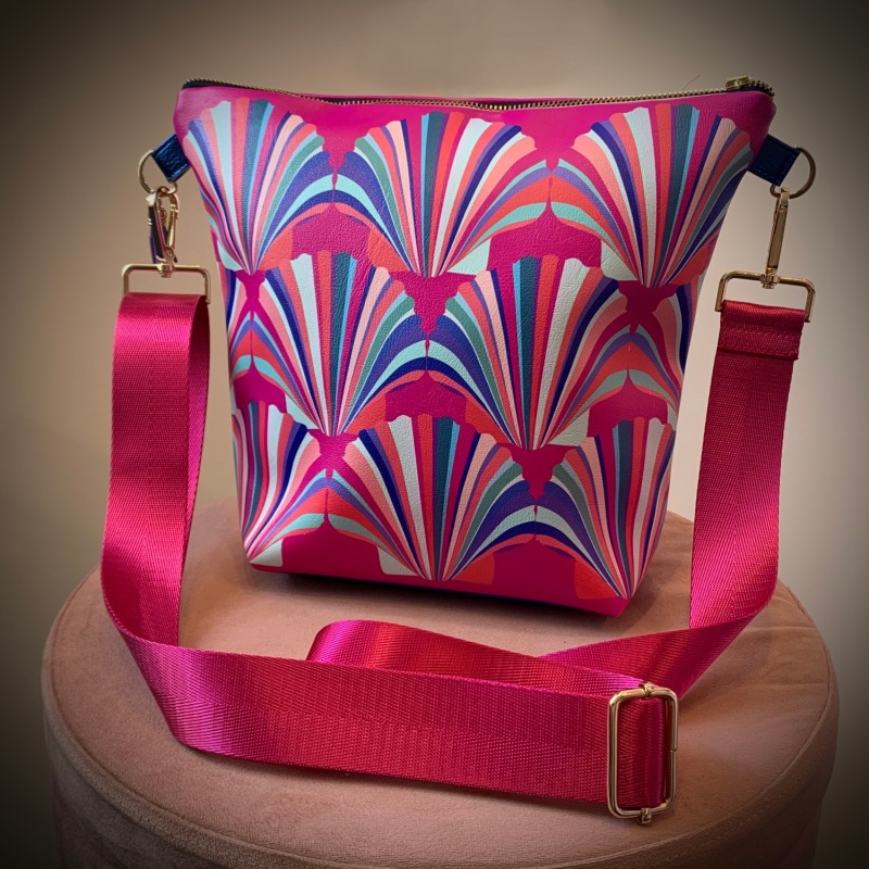 Thumbnail of Magenta Shell Vegan Leather Handbag image