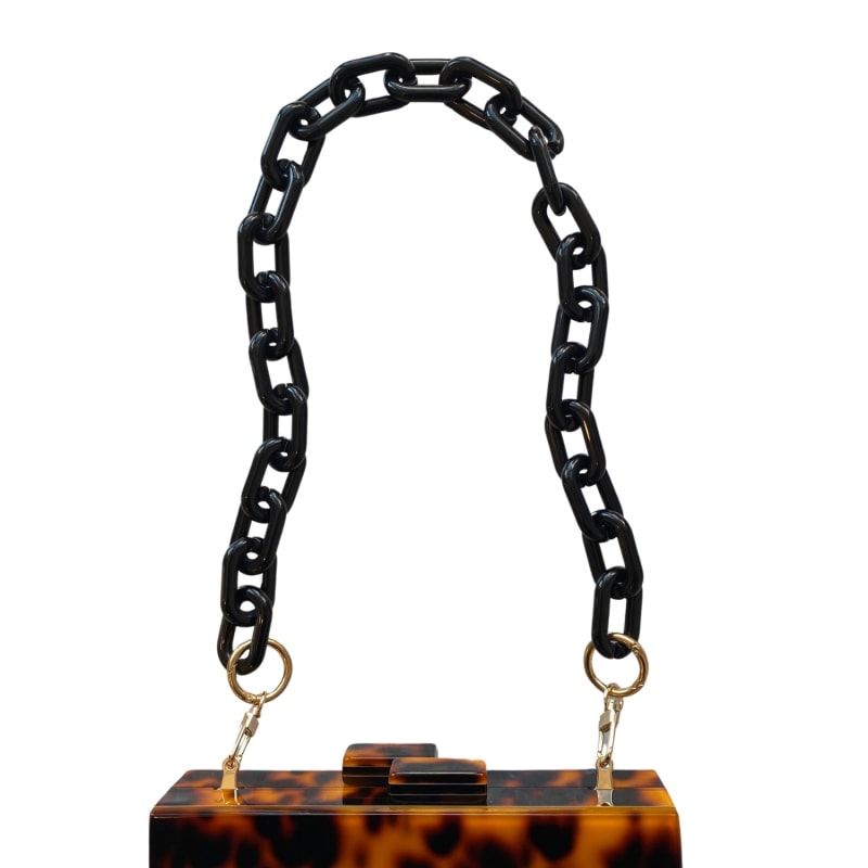 Chain Link Short Acrylic Purse Strap in Jet Black – Closet Rehab