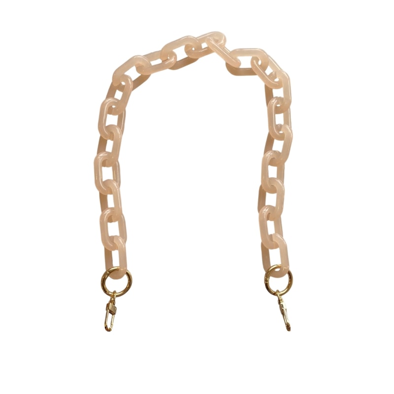 Chain Link Short Acrylic Purse Strap In Light Peach CLOSET REHAB