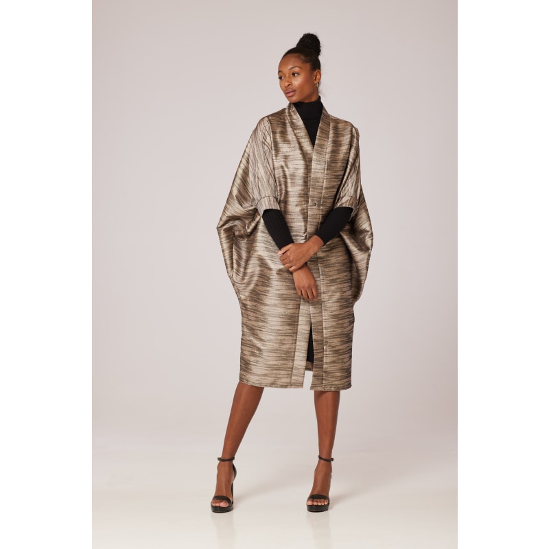 Champagne Sand Storm Midi Kimono Jacket by Lioness by TF