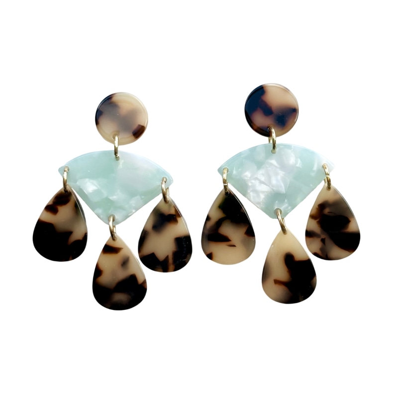 Teal drop earrings top