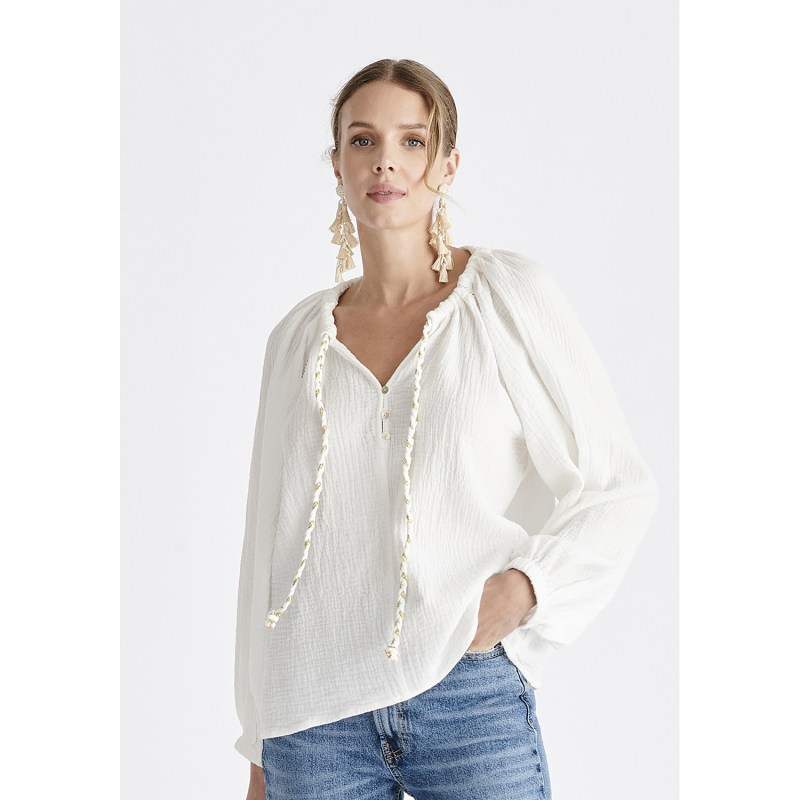 Thumbnail of Cheesecloth Peasant Blouse In White image