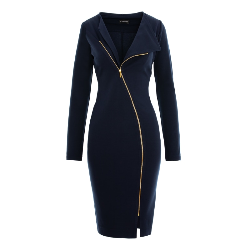 Navy jersey midi dress online