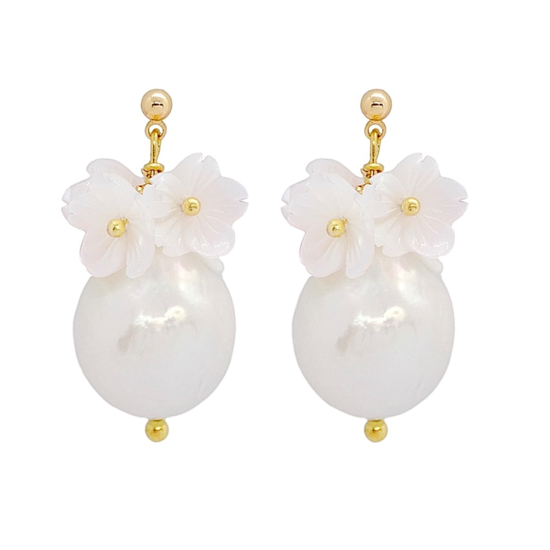 Thumbnail of Amy Flower Blossom Pearl Earrings image