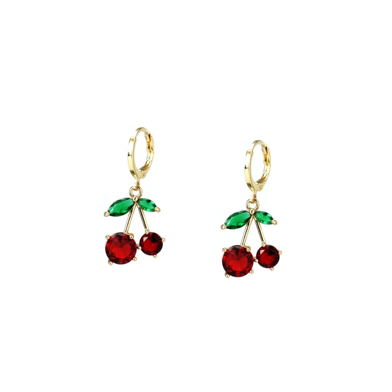 Thumbnail of Cherry Pie Huggie Hoop Earrings image