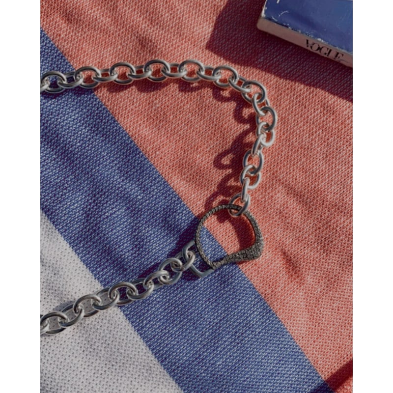 Thumbnail of Cheval Bit Chain Necklace In Silver With Natural Diamonds By Vincent Peach image