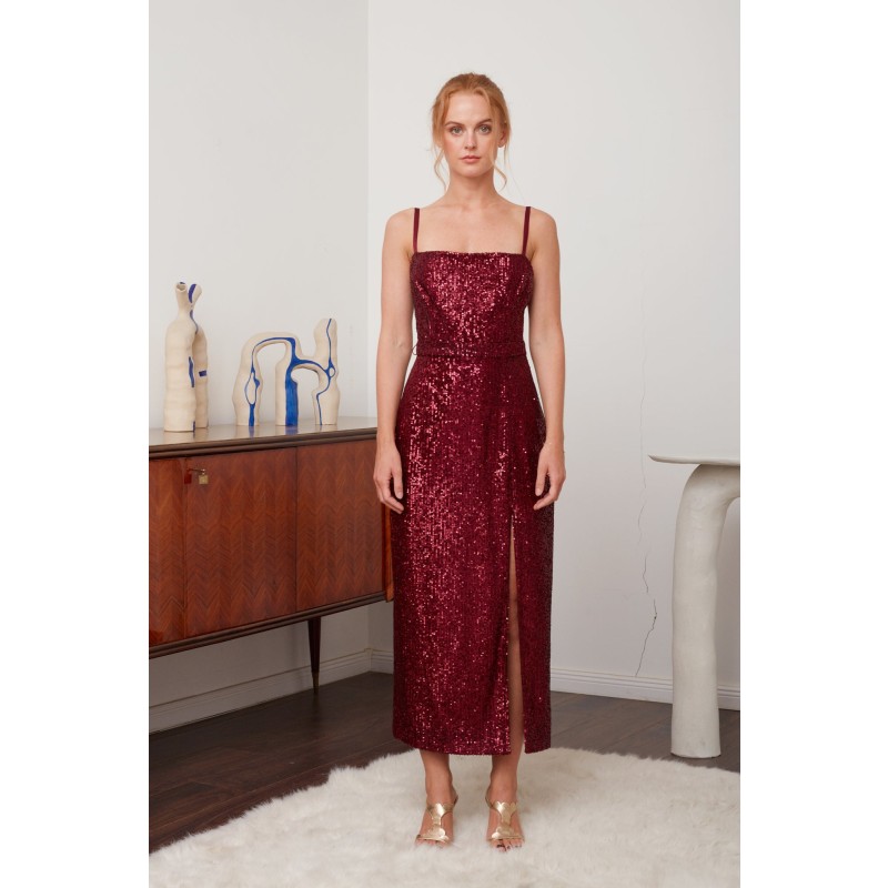 Deep red cocktail dress outlet