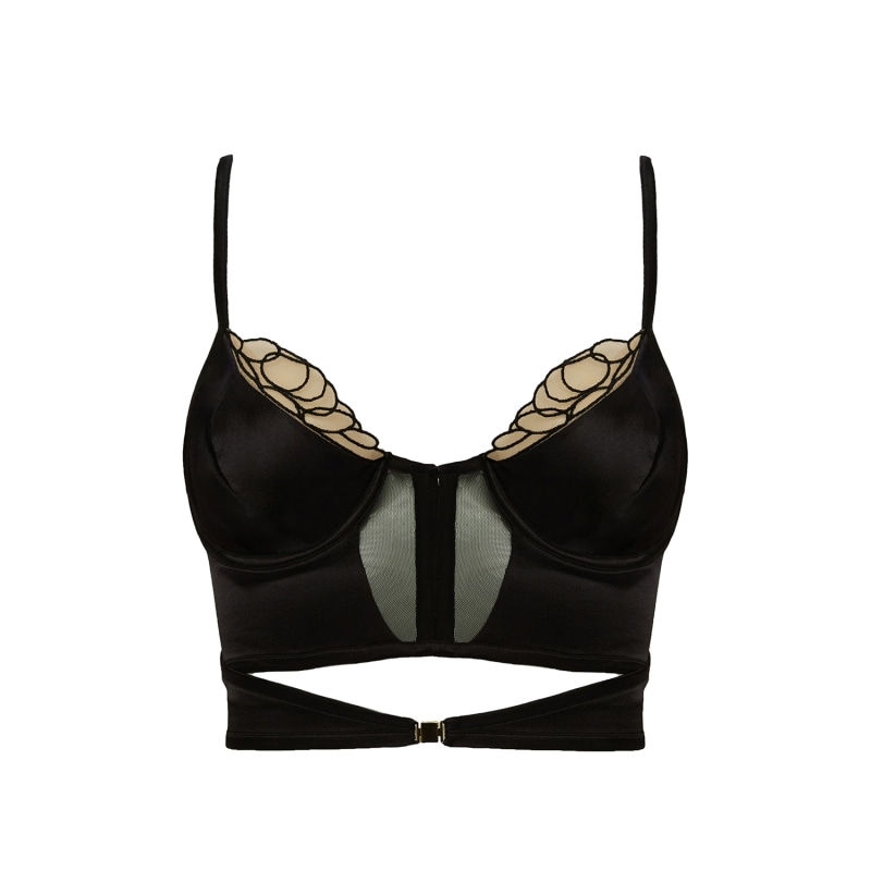 Thumbnail of Chloe Silk Embroidered Black Bustier image