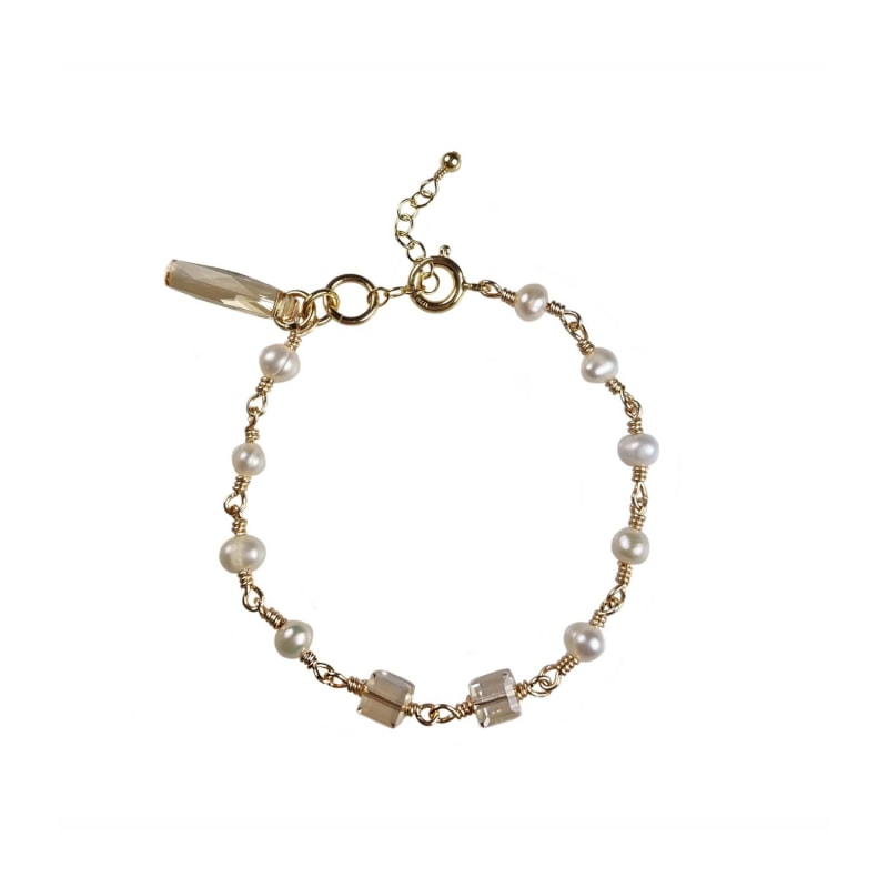 Thumbnail of Christina Pearl & Crystal 14K Gold Filled Bracelet image
