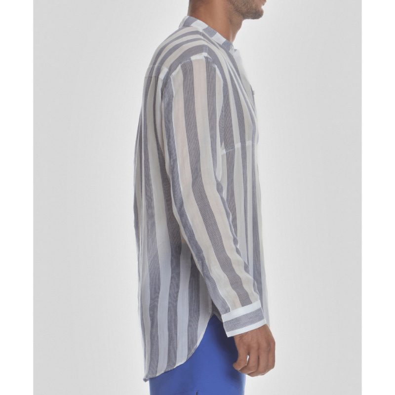 Thumbnail of Long Sleeve Shirt White/Navy Stripe image