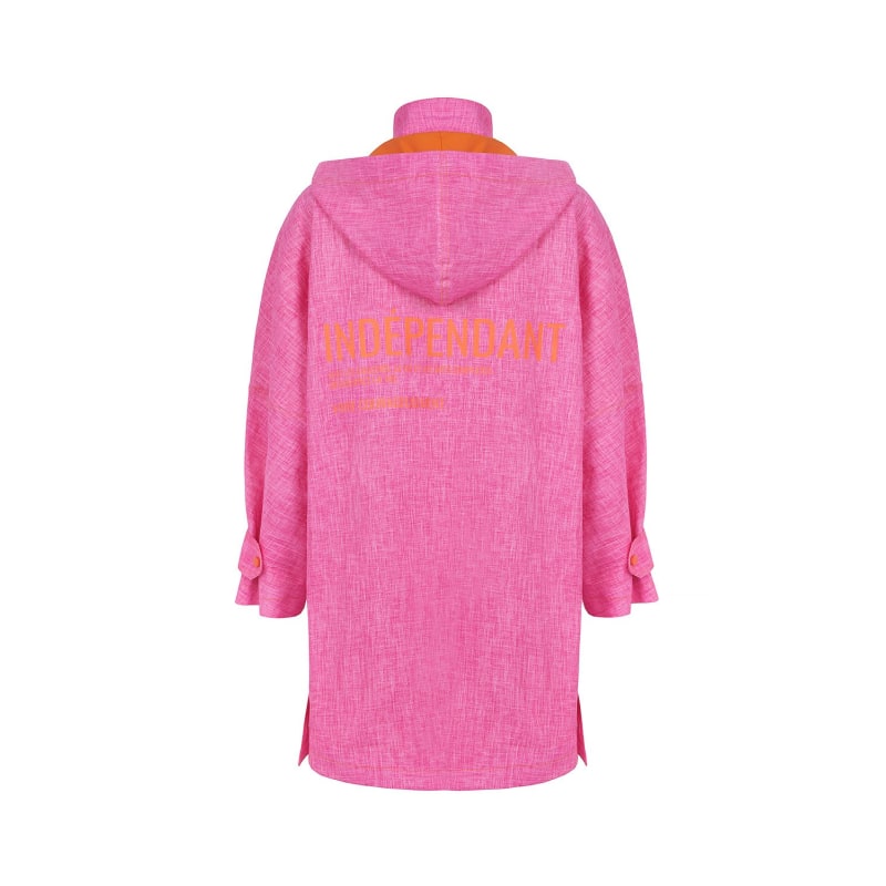 Thumbnail of Printed Hooded Pink Trench Coat image