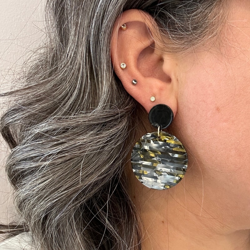 Circle Drop Earrings In Heavy Metal CLOSET REHAB Wolf Badger