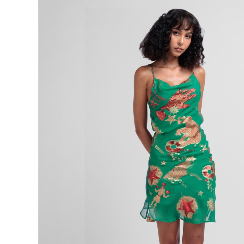 Thumbnail of Circus Silk Slip Dress Green image