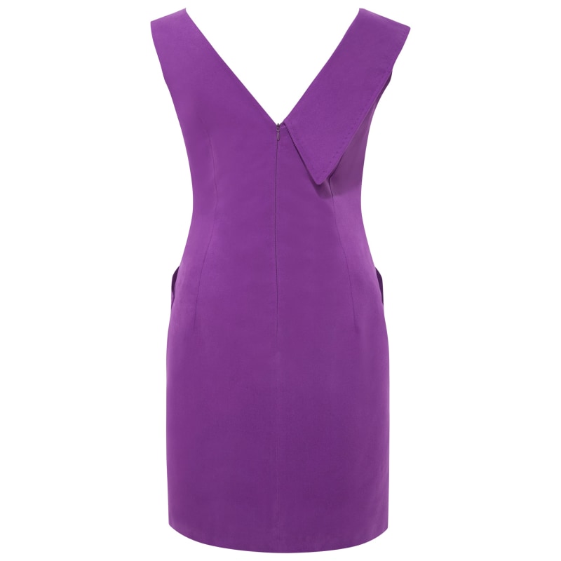 Thumbnail of Asymmetric Lapel Tailored Cotton Dress - Pink & Purple image