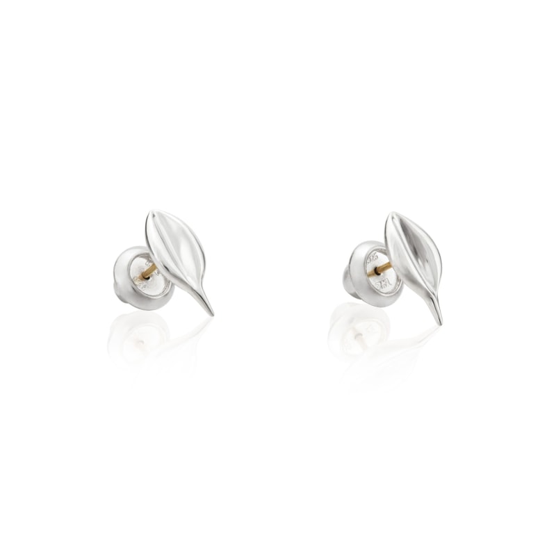 Thumbnail of Flower Petal Handmade Stud Earrings In Sterling Silver image