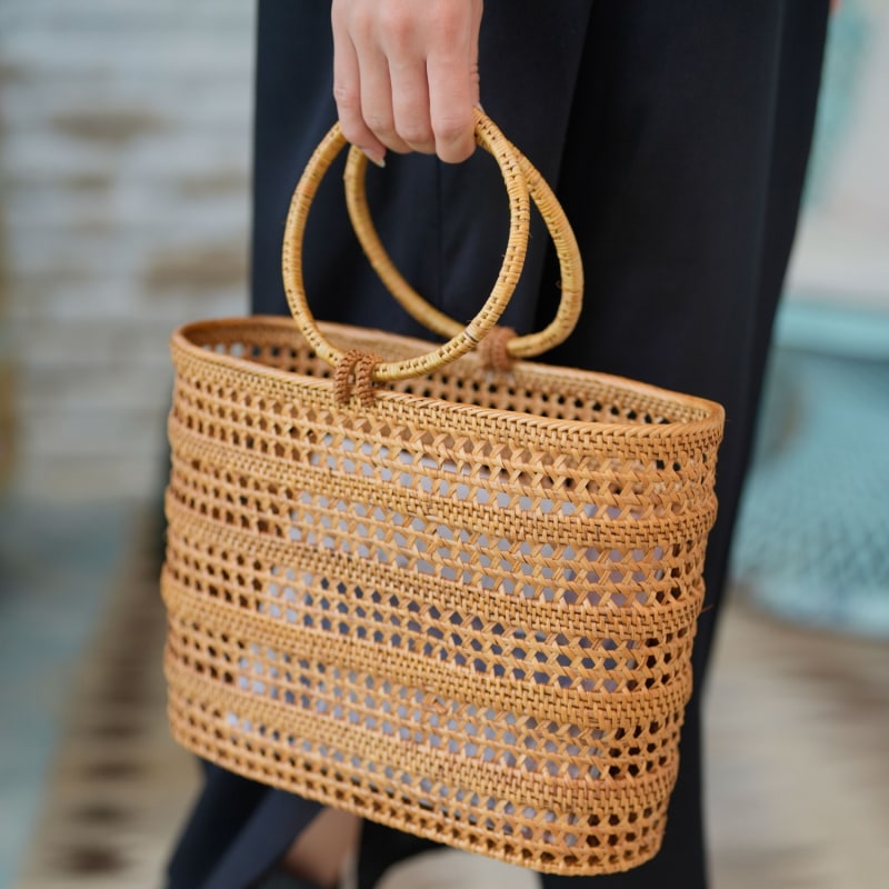 Thumbnail of Margot Round Handle Rattan Tote image