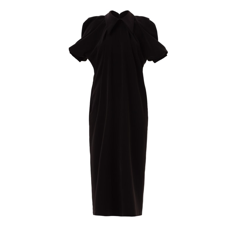 Designer black midi dresses deals