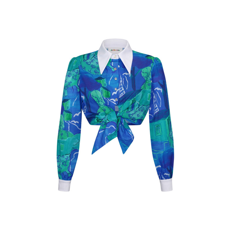 Thumbnail of Clara Blouse In Siembra Azul Print image