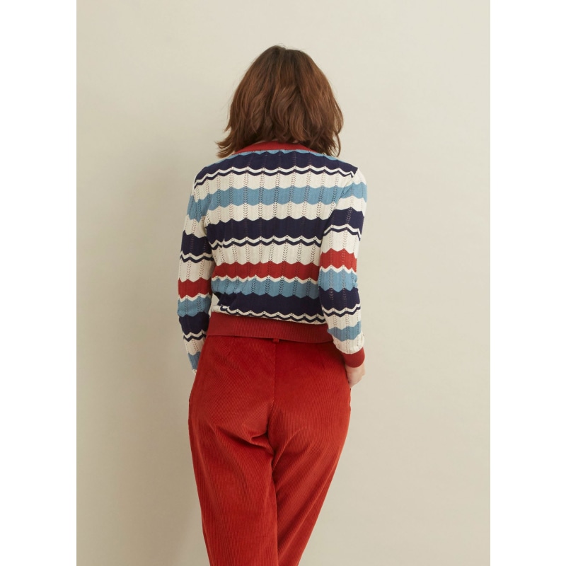 Thumbnail of Clara - Blue Zigzag Knitted Top image