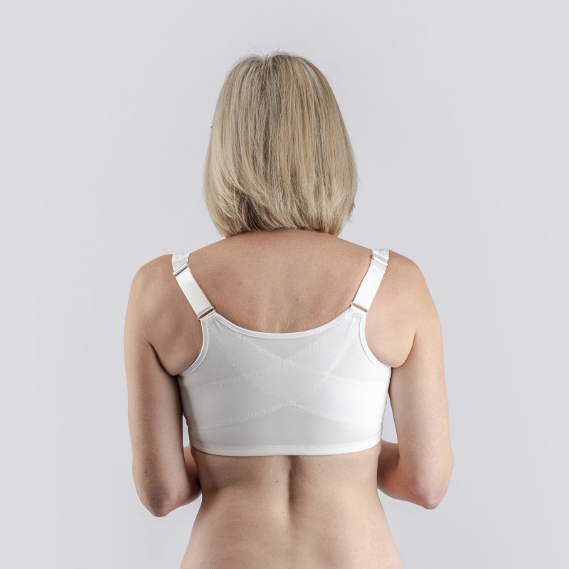 Thumbnail of Claret Silk Back Support Cotton Sports Bra - White image