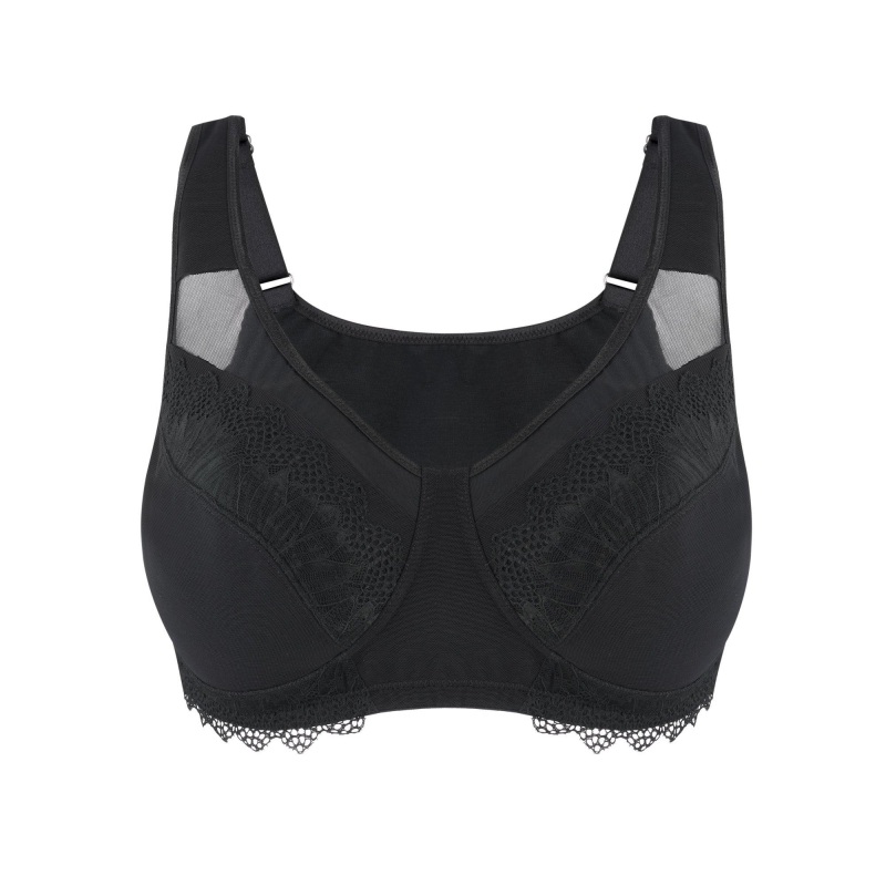 Thumbnail of Claret Silk Back Support Cotton Sports Bra - Black image