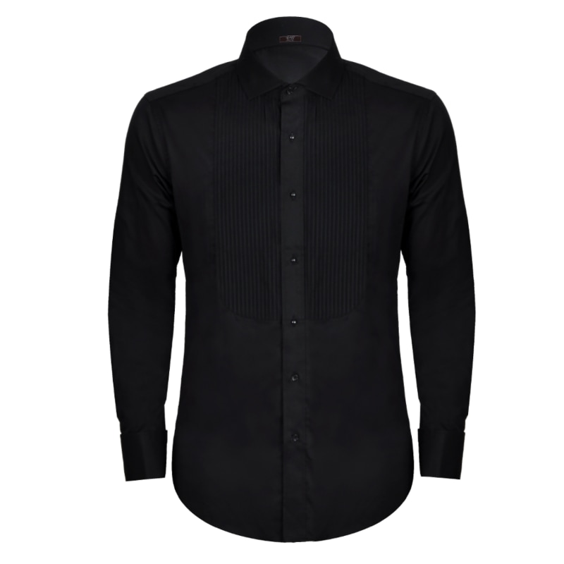 Mens black dress shirt hotsell with white collar and cuffs