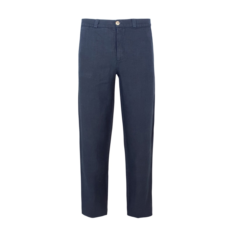 Thumbnail of Classic Fit Linen Pants-Blue Marine image