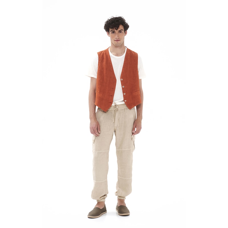 Thumbnail of Classic Linen Vest-White image