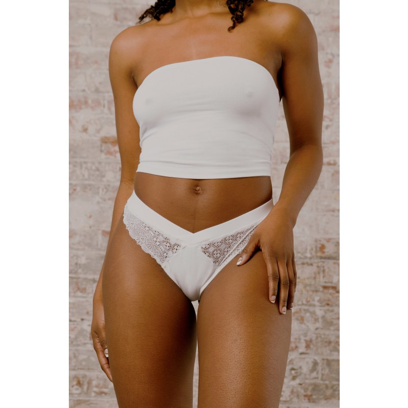 Classic White Thong by MERRI Intimates