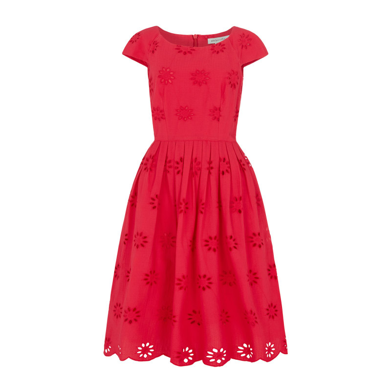 Thumbnail of Claudia Floral Broderie Crimson Red Dress image