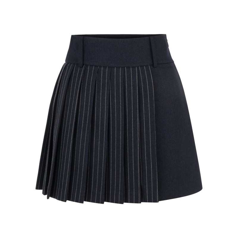 Blue pleated skirt 90s hotsell