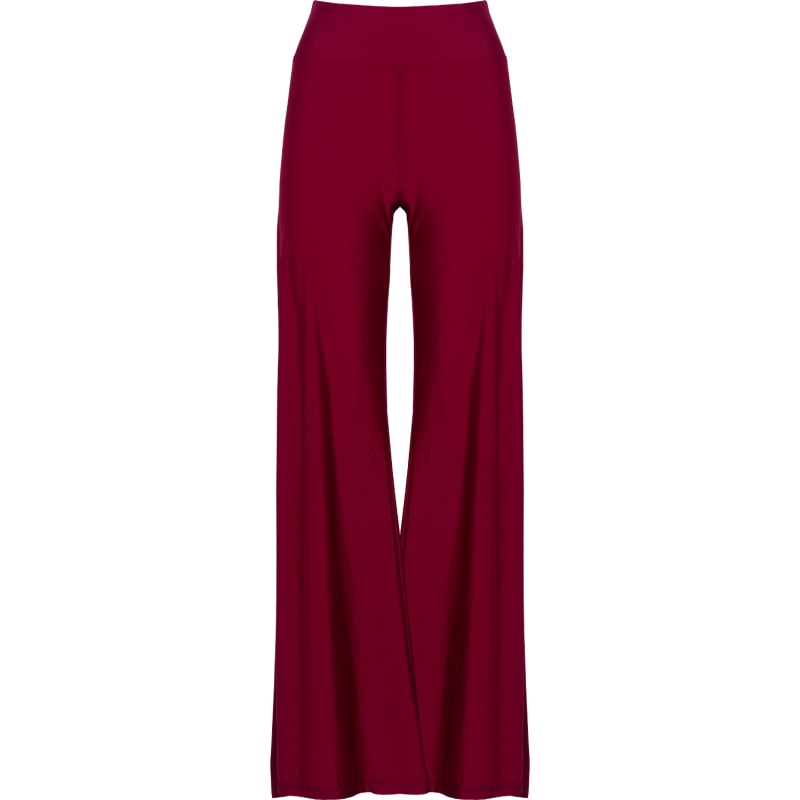 Thumbnail of Cleo High Waisted Stretch Wide Leg Pants With Side Slit In Red image