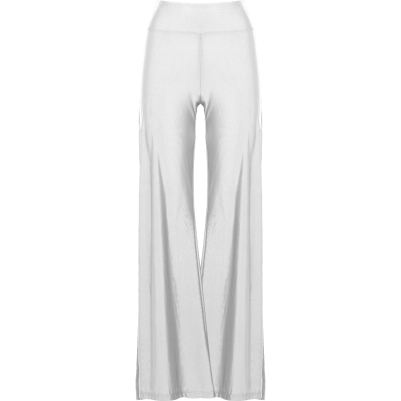 Thumbnail of Cleo High Waisted Stretch Wide Leg Pants With Side Slit In White image