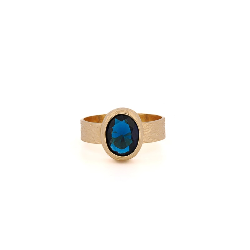 Blue topaz outlet and sapphire ring