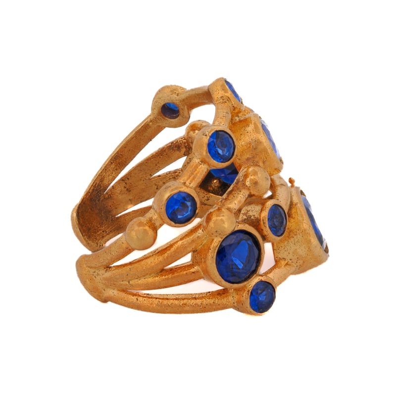 Thumbnail of Cleopatra Sapphire & Gold Adjustable Ring - Blue image