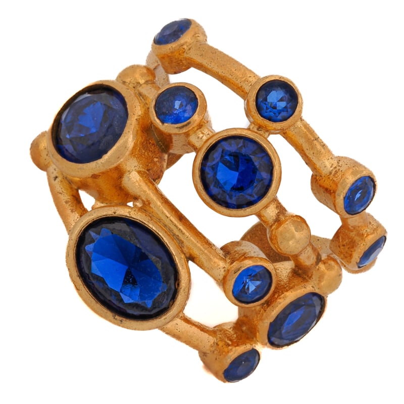 Thumbnail of Cleopatra Sapphire & Gold Adjustable Ring - Blue image