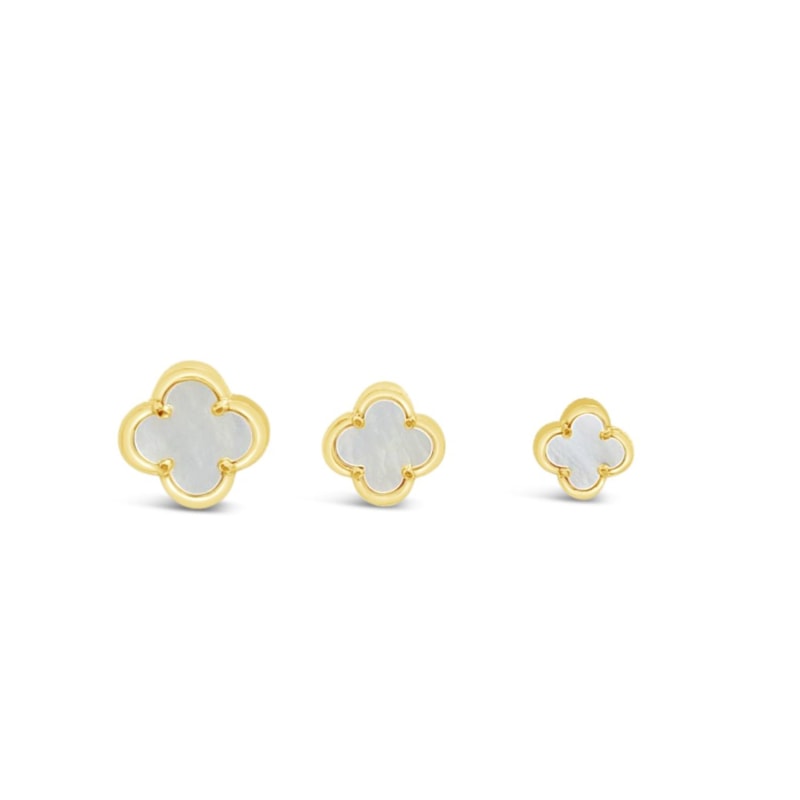 Thumbnail of Clover Stud Earring Ten Mm - Mother Of Pearl - Gold image