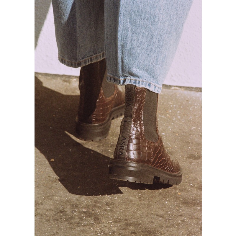 Thumbnail of Clovie Mocha Croc Chelsea Boot image