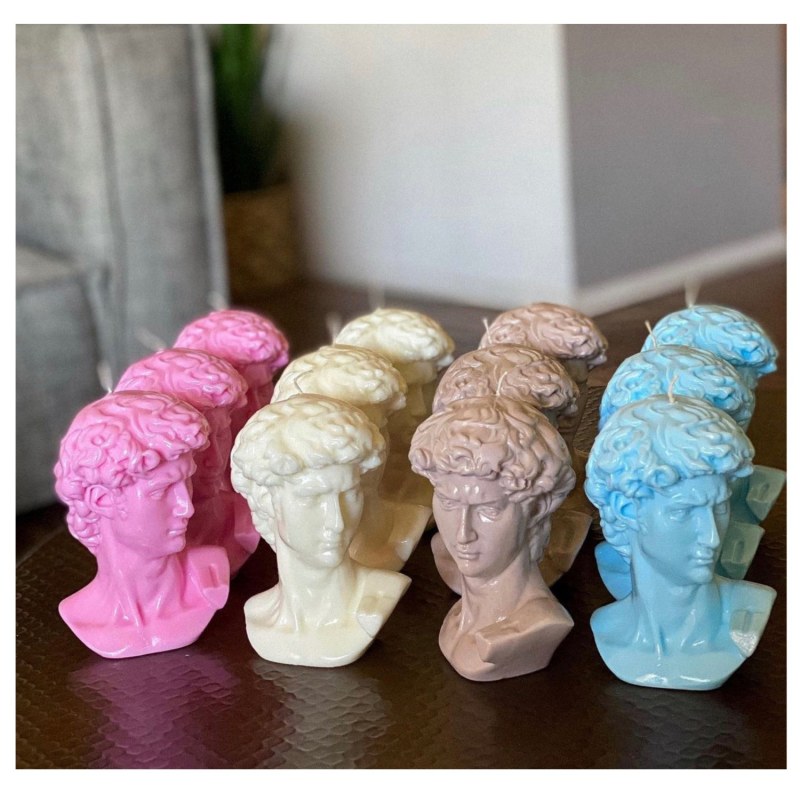 Thumbnail of David Bust Candle - Neutrals image