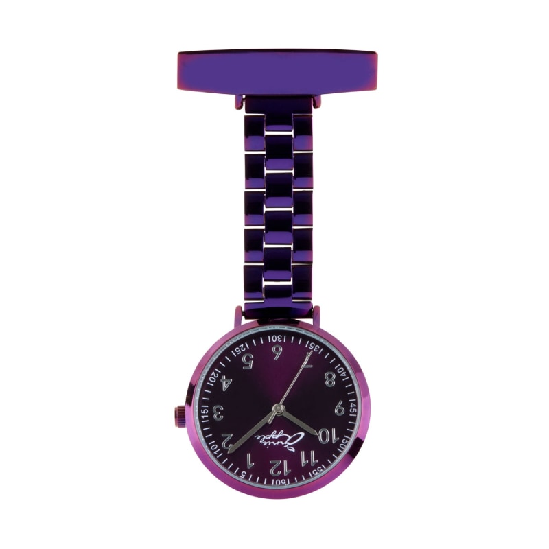 Thumbnail of Annie Apple Meraki Silver/Purple Link Nurse Fob Watch image