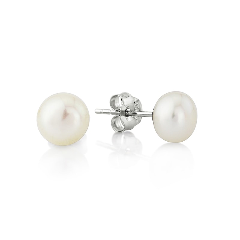 Thumbnail of Seville White Pearl Stud Earrings image